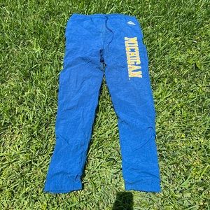 Vintage Michigan Wolverines Windbreaker Warm Up Track Pants Apex One Varsity